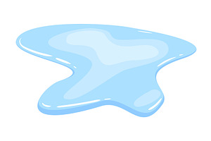 Water spill puddle. Blue, an Illustration by Things for designers