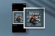 Blue Modern Winter Greeting Card, a Card Template by graphicook (Thumbnail 4 of 4)