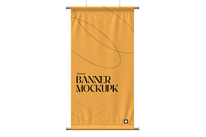 Hanging Flag or Banner Mockup, an Advertising Mockup by Templeste