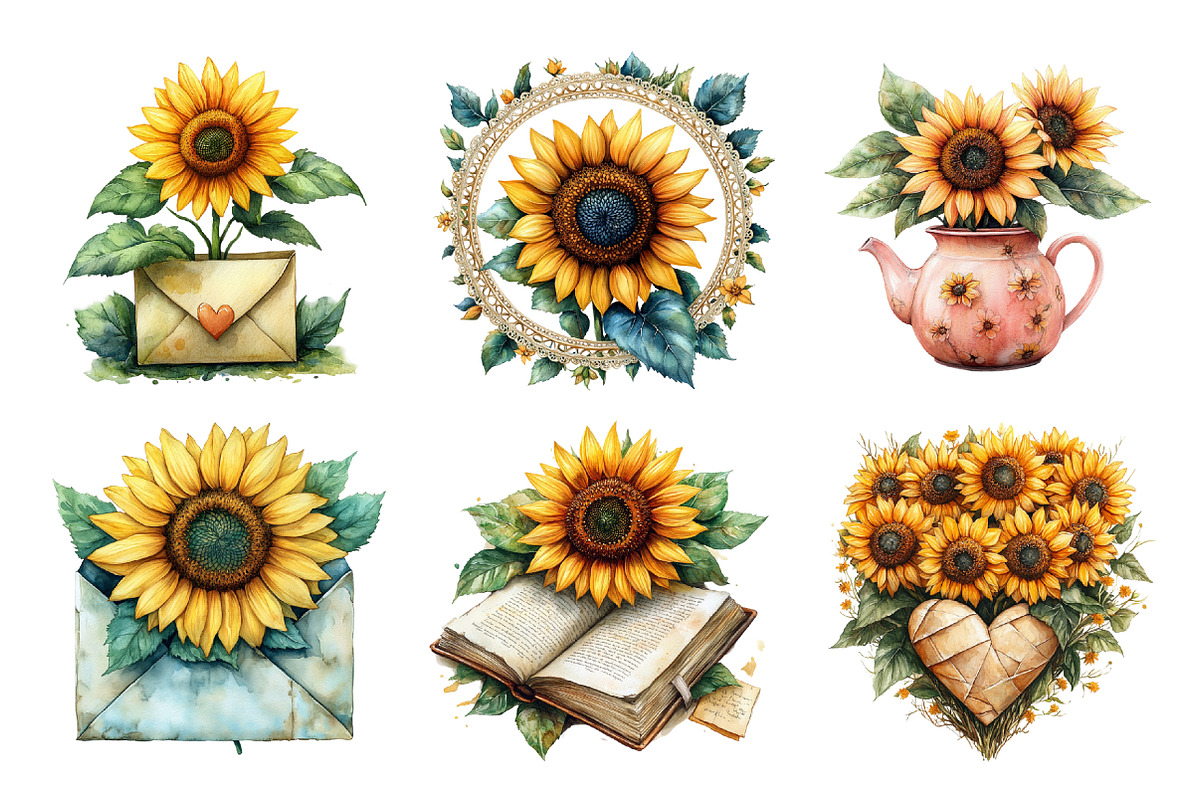 Sunflower Mother’s Day Clipart, an Illustration by SinaCreation (Photo 3 of 5)