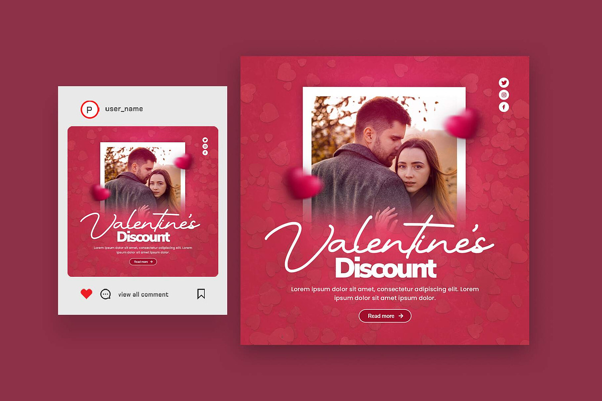 Valentine's Day Social Media Post, a Social Media Template by Saman Osama (Photo 2 of 2)