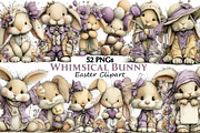 Whimsical Easter Bunny Clipart, an Illustration by Pixels.Craft (Thumbnail 1 of 3)