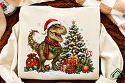 Festive T. Rex Christmas Celebration, a Seasonal Illustration by Craft Nest (Thumbnail 2 of 6)
