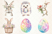 Whimsical Spring Easter Clipart, an Illustration by Watercolor design (Thumbnail 3 of 4)