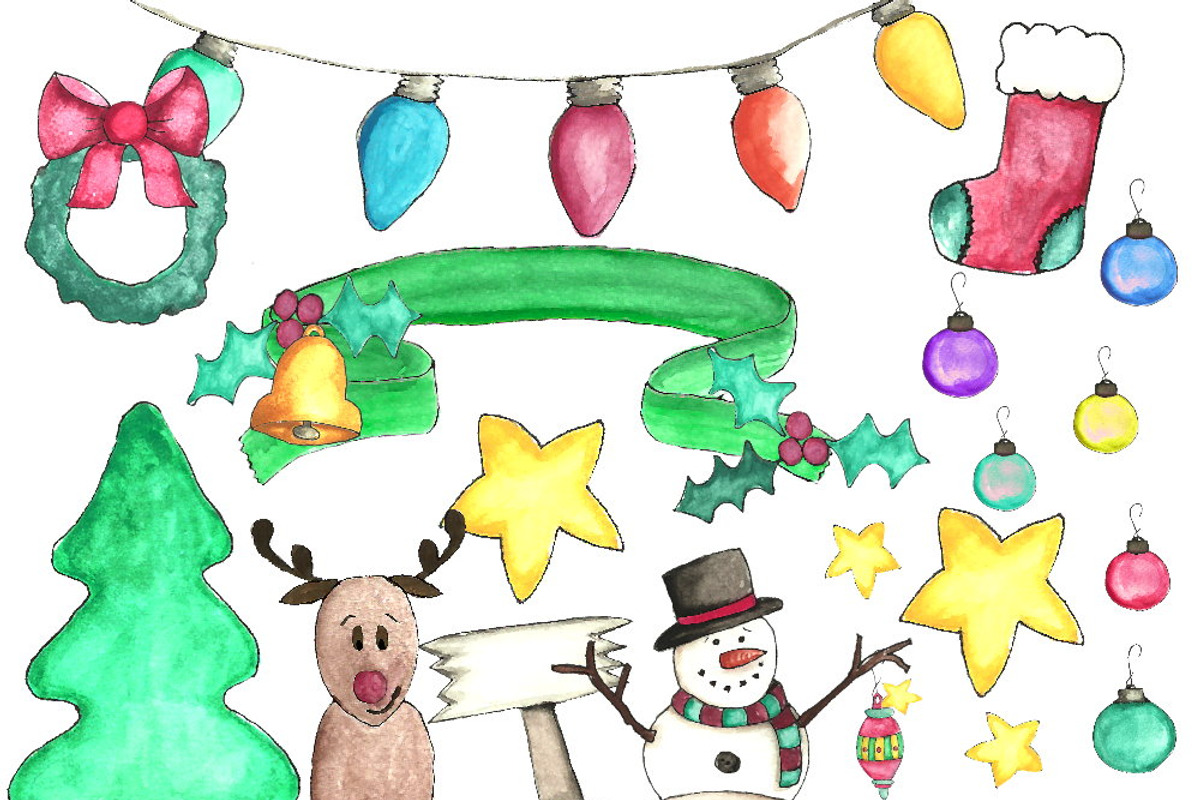 Hand Painted Holiday Collection, a Seasonal Illustration by Creatively Happy Studio (Photo 3 of 5)