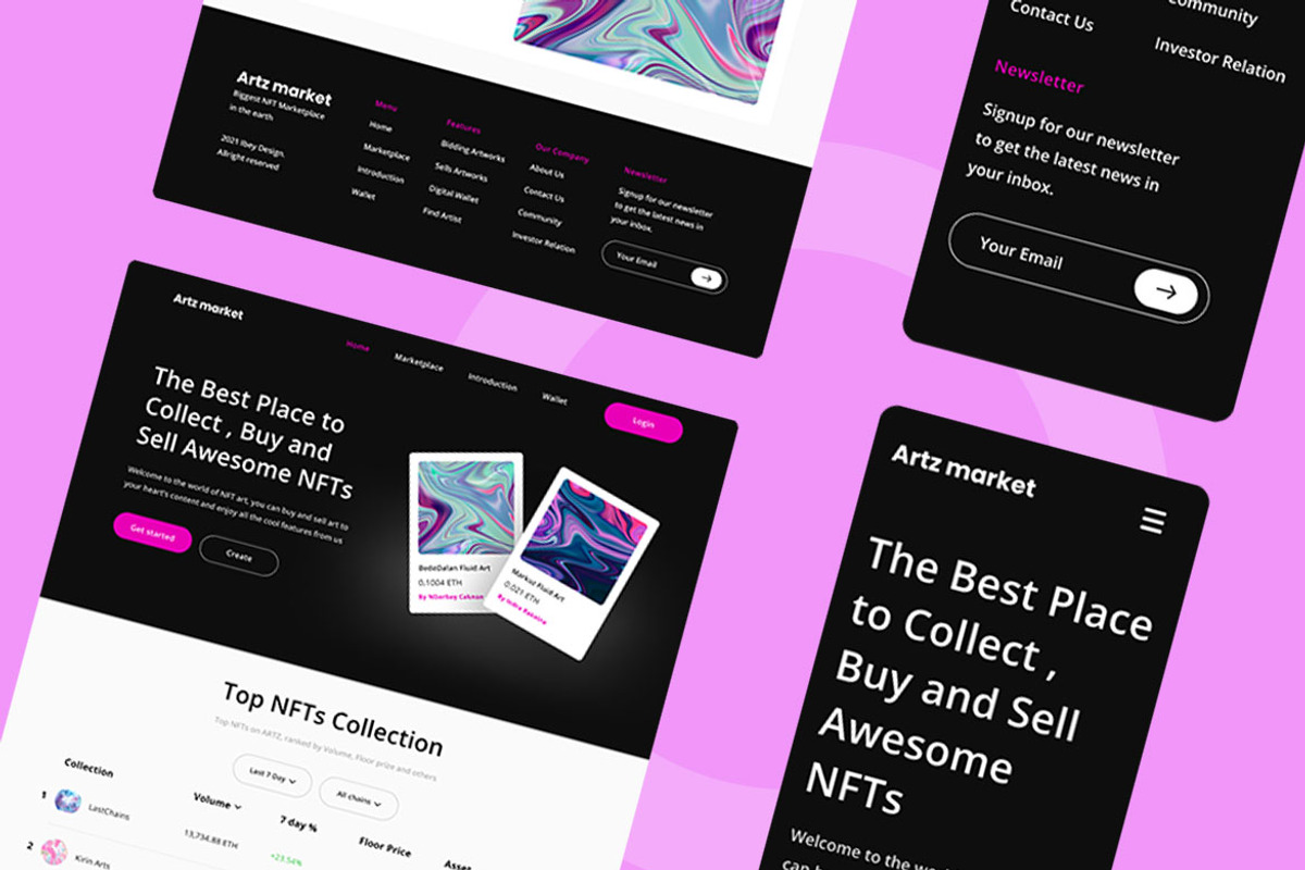 NFT Marketplace Web Design, a Wireframe Template by INSPR STD (Photo 3 of 6)