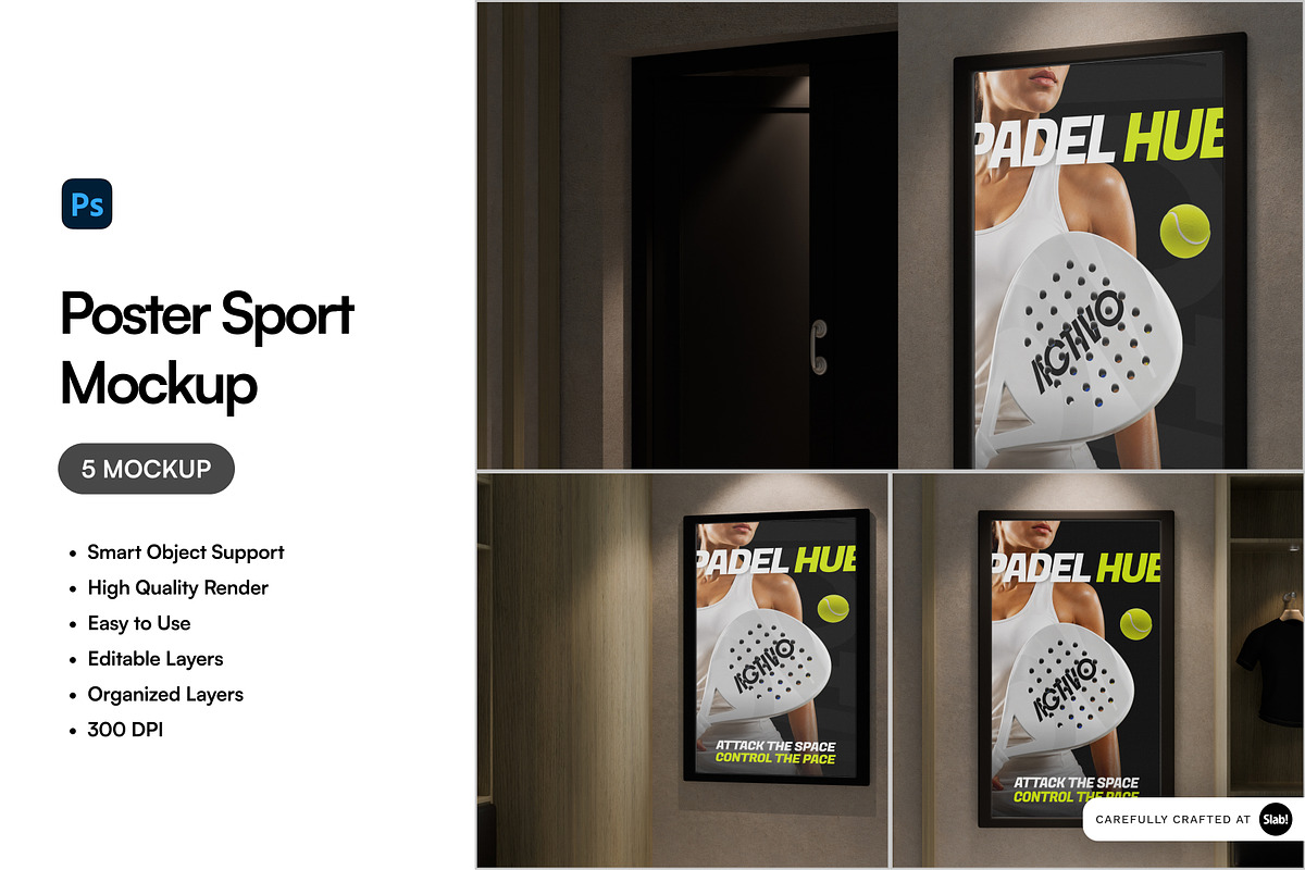 Poster Sport Mockup, an Advertising Mockup by SLAB! Design (Photo 1 of 7)