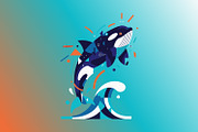 Orca formed with abstract geometric, an Animal Illustration by Pray Art Design Studio (Thumbnail 3 of 3)