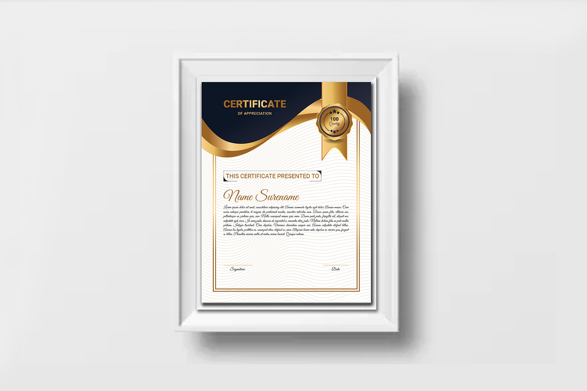 Creative Certificate Design Template, a Stationery Template by MRI STUDIO