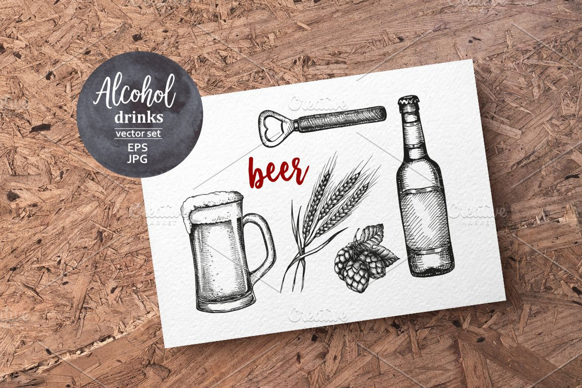 Cocktails and alcohol drinks, a Food Illustration by natadanko (Photo 2 of 5)