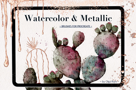 Watercolor & Metallic Brushes