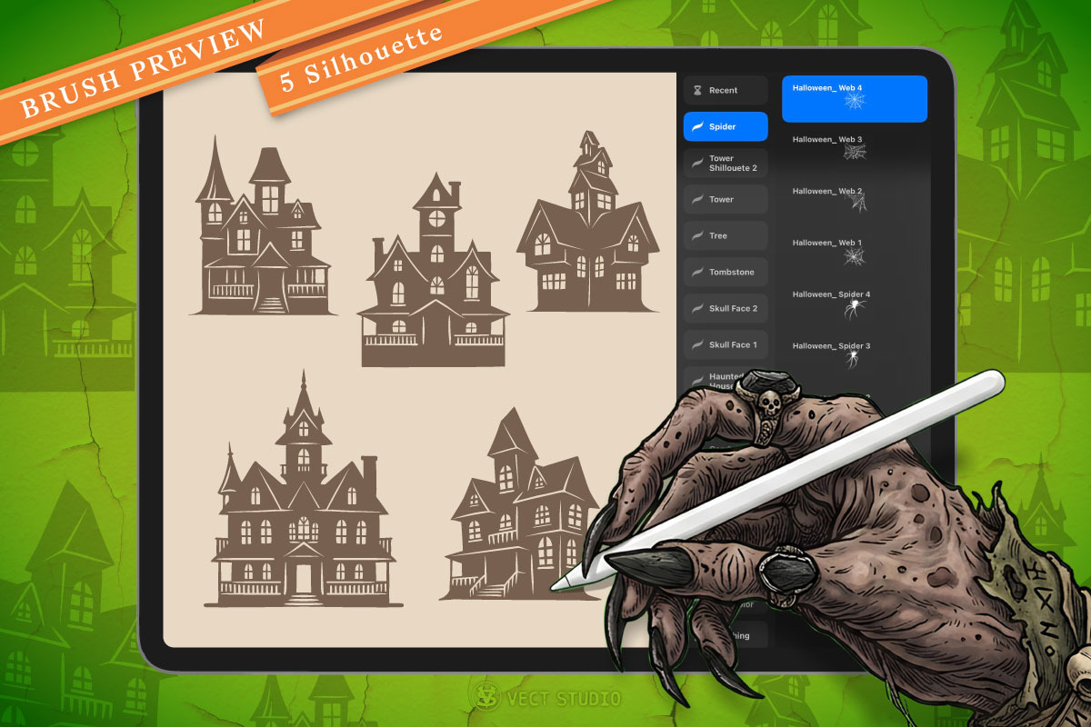 Halloween 209 Stamps Collection, a Brush Add-On by vectstudio (Photo 9 of 39)