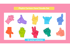 Playful Cartoon Hand Doodle Set