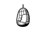 Hanging Egg Chair Silhouette Bundle, an Illustration by Designer_Momina (Thumbnail 29 of 51)
