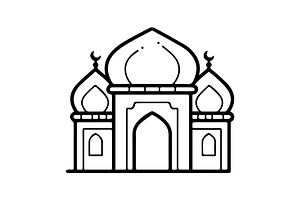 Islamic mosque architecture icon, an Outline Icon by Nurlan's shop