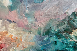 Abstract oil painting featuring thickly applied brush strokes an, a Decorative Illustration by Studio ANNA