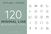 120 Minimal Line Business Icons, an Icon by Marcelina Pulcini Designs (Thumbnail 1 of 2)