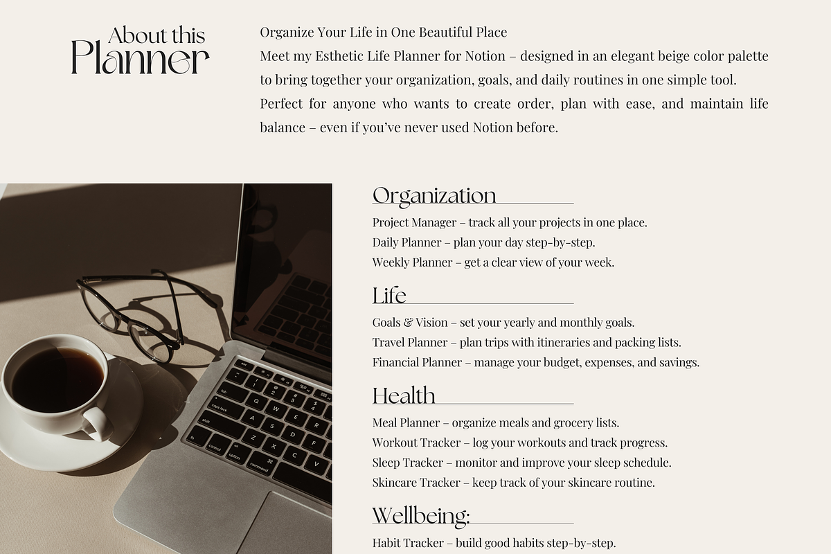 All in One Life Panner Notion Template preview 2