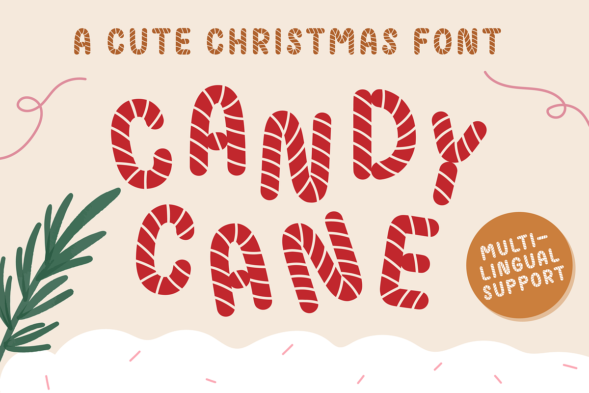 Candy cane font, a Sans Serif Font by Nyla.Studio (Photo 1 of 10)