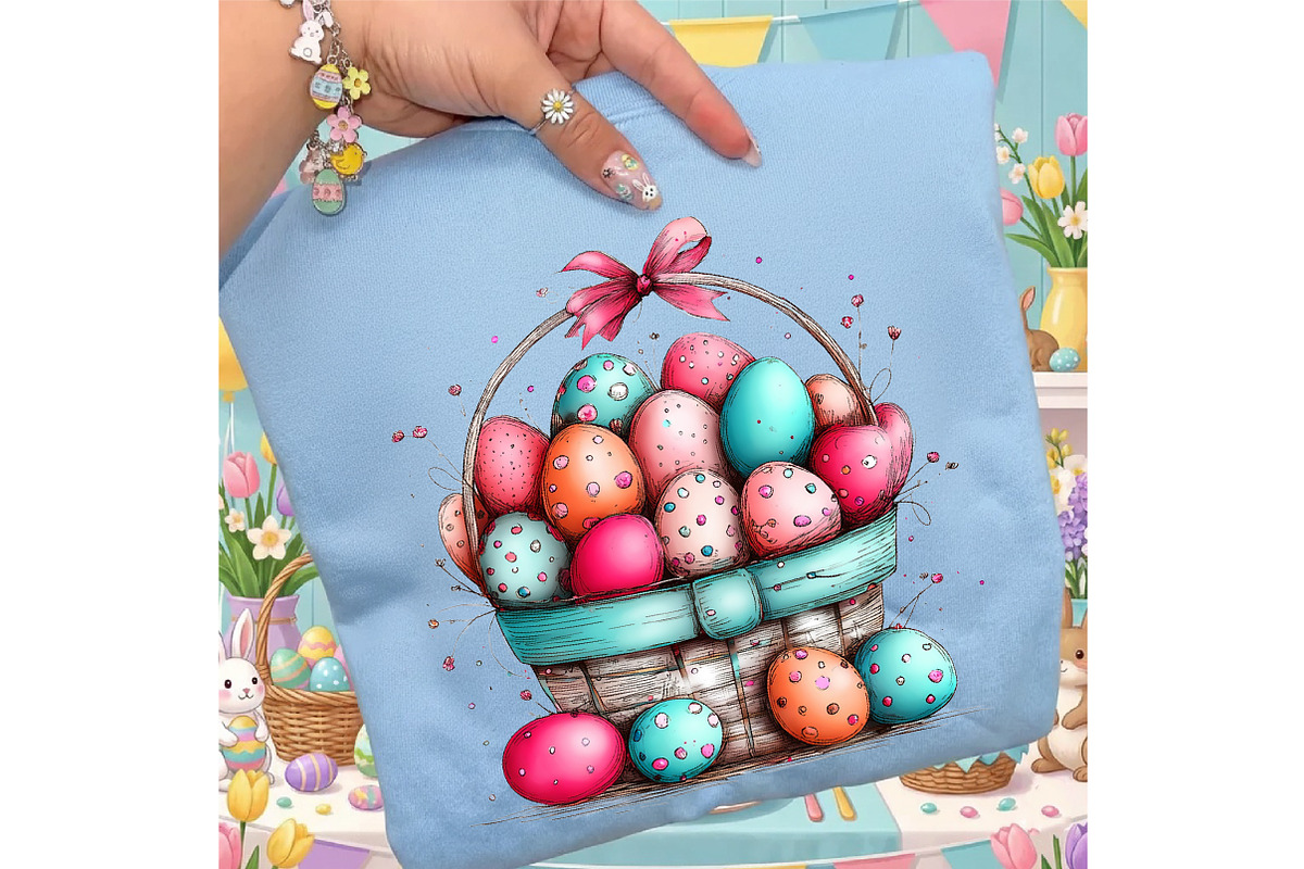 Whimsical Easter Egg Basket Clipart, an Illustration by designcity5 (Photo 4 of 5)