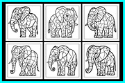 Stained Glass Elephant Coloring Page, an Animal Illustration by protabsorkar11 (Thumbnail 4 of 6)