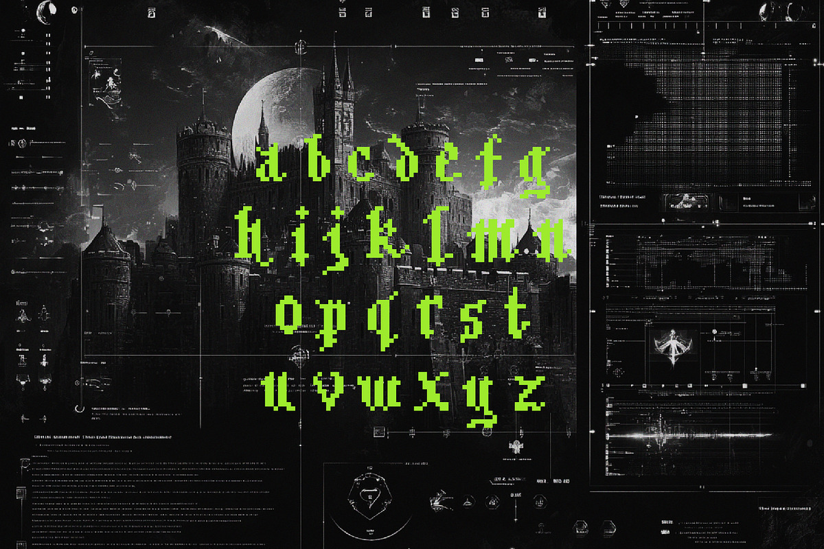 Pixel Warden - Blackletter Typeface, a Serif Font by HipFonts (Photo 6 of 8)