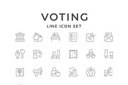 Set line icons of voting, an Outline Icon by motorama (Thumbnail 1 of 2)