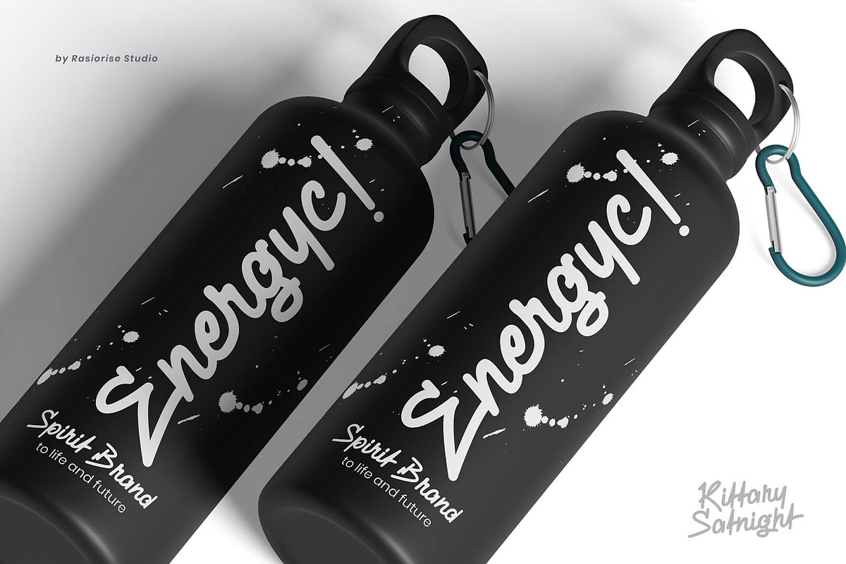 Kittary Satnight a Script Font, a Script Font by Rasiorise Studio (Photo 3 of 12)