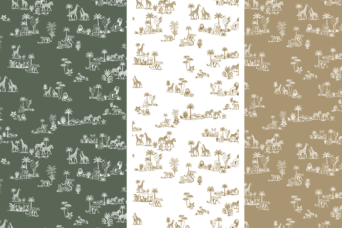 Refined Safari Toile de Jouy Pattern, a Wallpaper Graphic by Hughes Studio (Photo 8 of 8)
