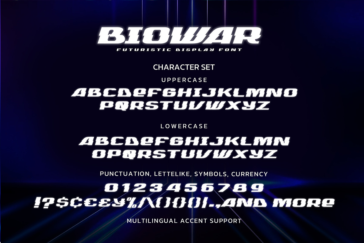 Biowar – Futuristic Display Font, a Sans Serif Font by Almarkhatype (Photo 7 of 8)
