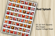 Digital Collage Sheet - Red Splash, a Print Template by Kseniya-Omega (Thumbnail 2 of 3)