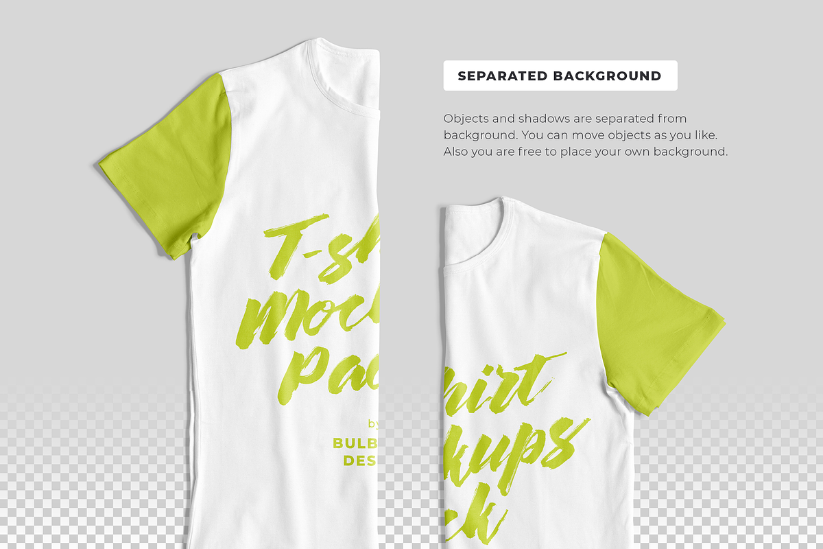 Customizable T-Shirt Mockups Pack, a Shirt Mockup by BULBFISH (Photo 7 of 13)