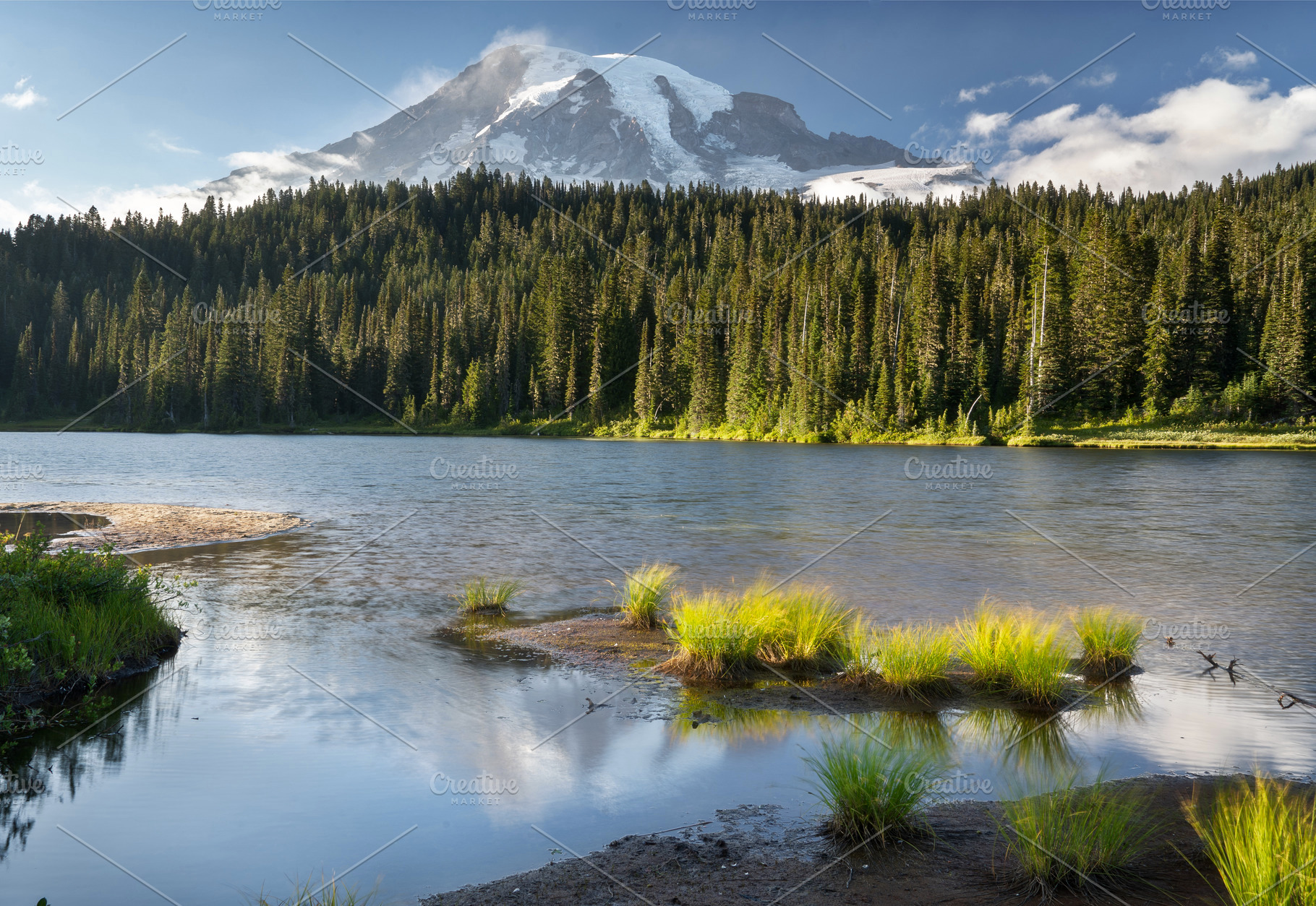 Reflection lakes in mount rainier featuring landscape, nature, and america, a Nature Photo by Always Wanderlust