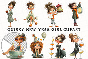 Quirky New Year Girl Clipart, an Illustration by OK Design (Thumbnail 2 of 6)
