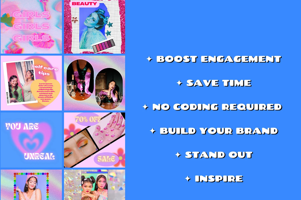 EUPHORIA AESTHETIC IG Template, a Social Media Template by PLANETSEL (Photo 3 of 6)