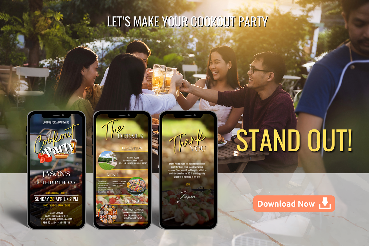 Cookout Birthday Invitation, an Invitation Template by Earth5168 (Photo 7 of 9)