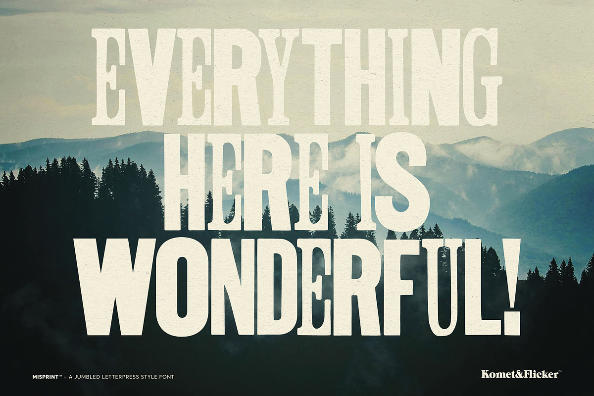 MISPRINT! - A Jumbled Woodtype Font, a Font by Komet & Flicker (Photo 10 of 15)
