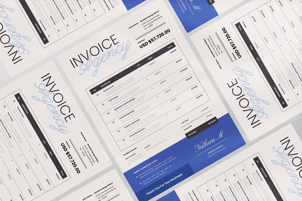Simple Modern Invoice, a Stationery Template by Annora Studio (Photo 3 of 5)