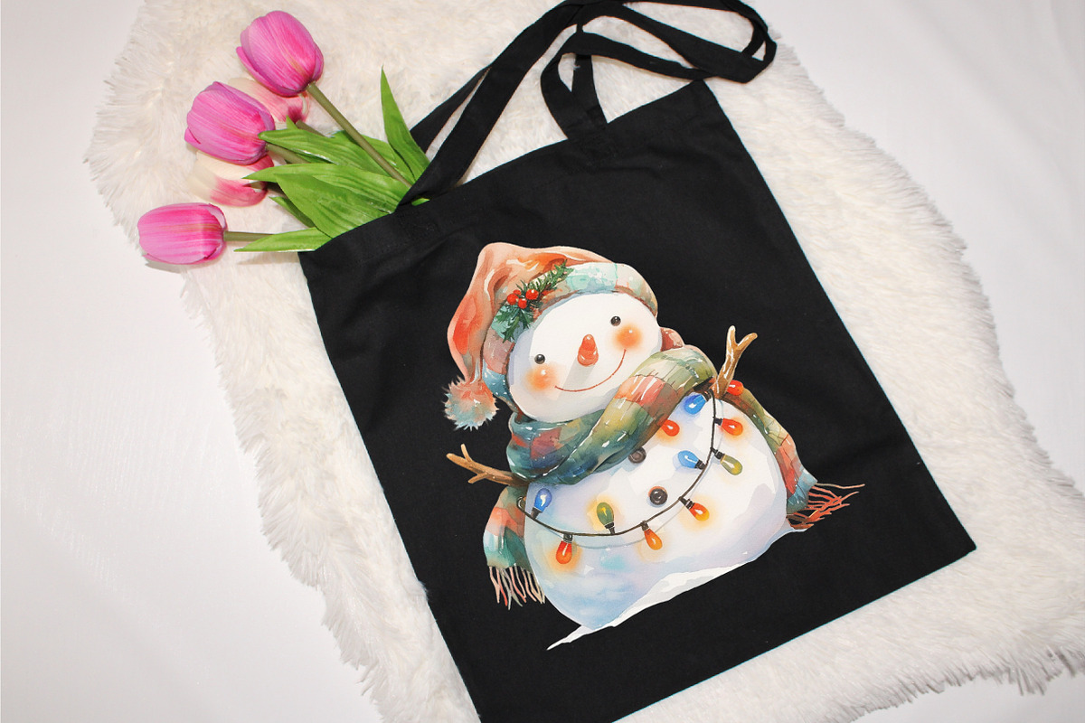 Watercolor Christmas Snowman Clipart, an Illustration by designcity5 (Photo 5 of 5)