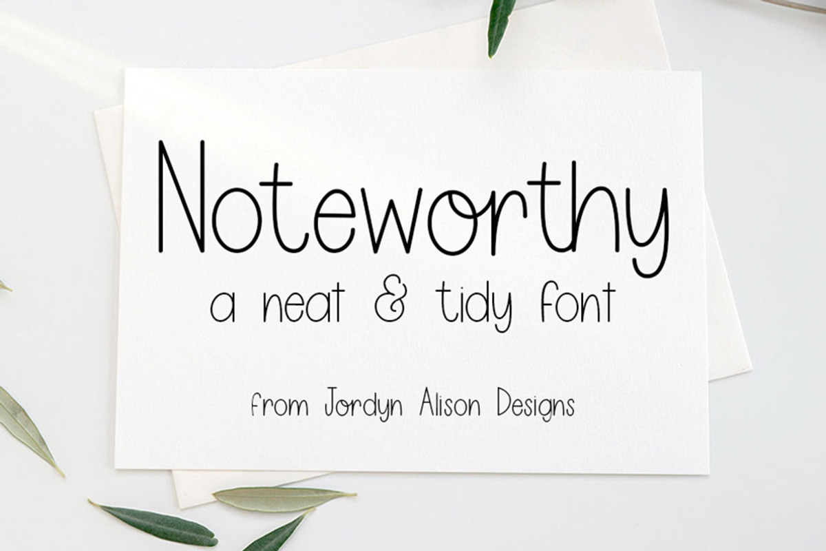 Noteworthy, Neat Sans Serif Font, a Sans Serif Font by Jordyn Alison Designs (Photo 1 of 10)