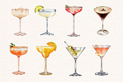 Watercolor Cocktails Illustration, a Food Illustration by ArtbyHien (Thumbnail 4 of 6)