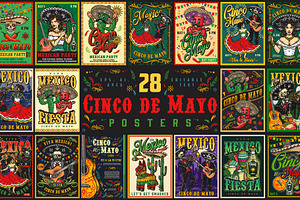 28 Cinco de Mayo posters, a Brochure Template by DGIM studio