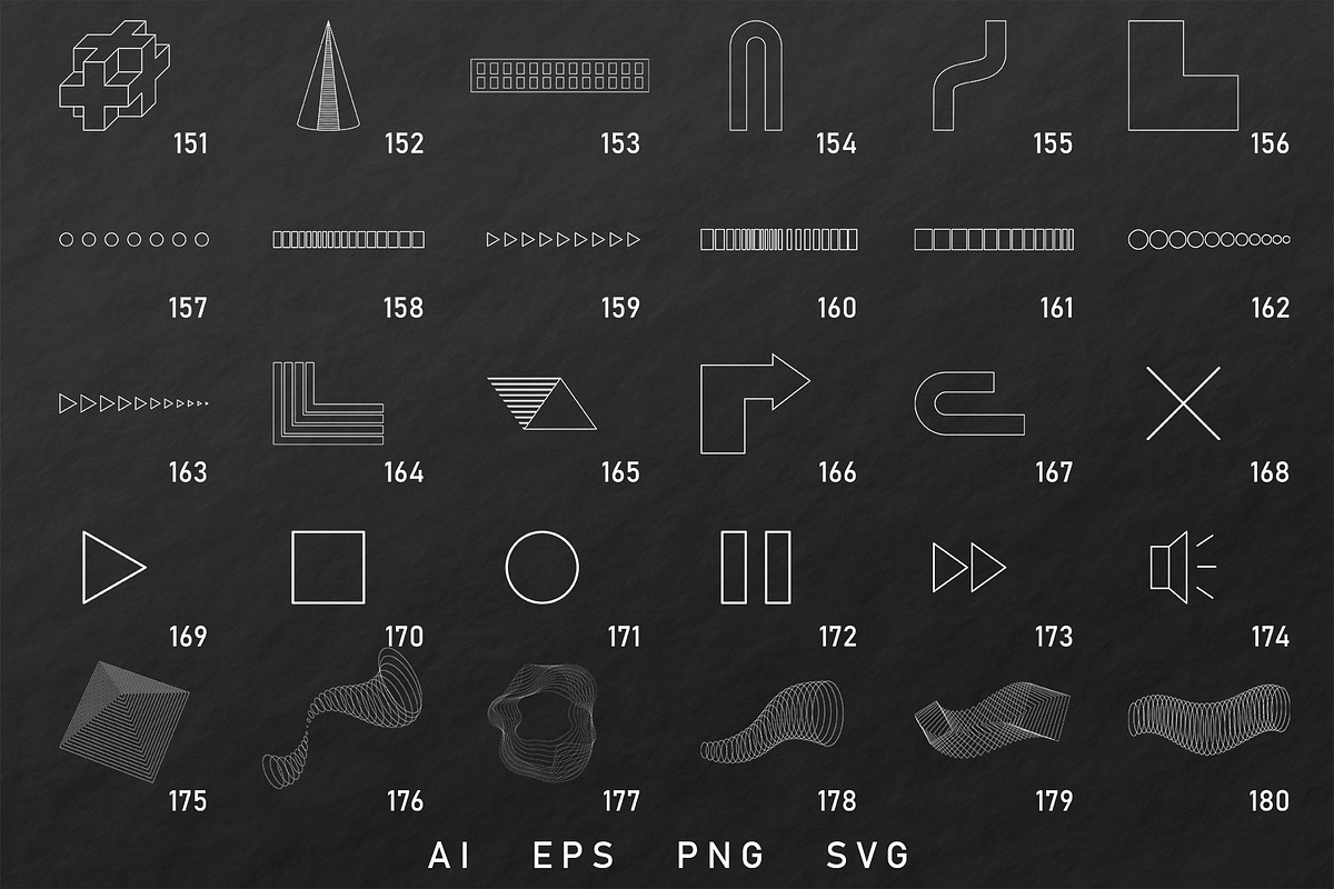 180 abstract vector shapes, an Object Graphic by Valeria Soloveva (Photo 7 of 7)