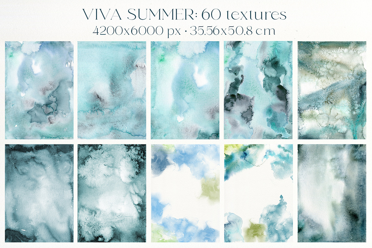 Ocean watercolor summer background, a Texture Graphic by Yuliya Derbisheva (Photo 8 of 18)