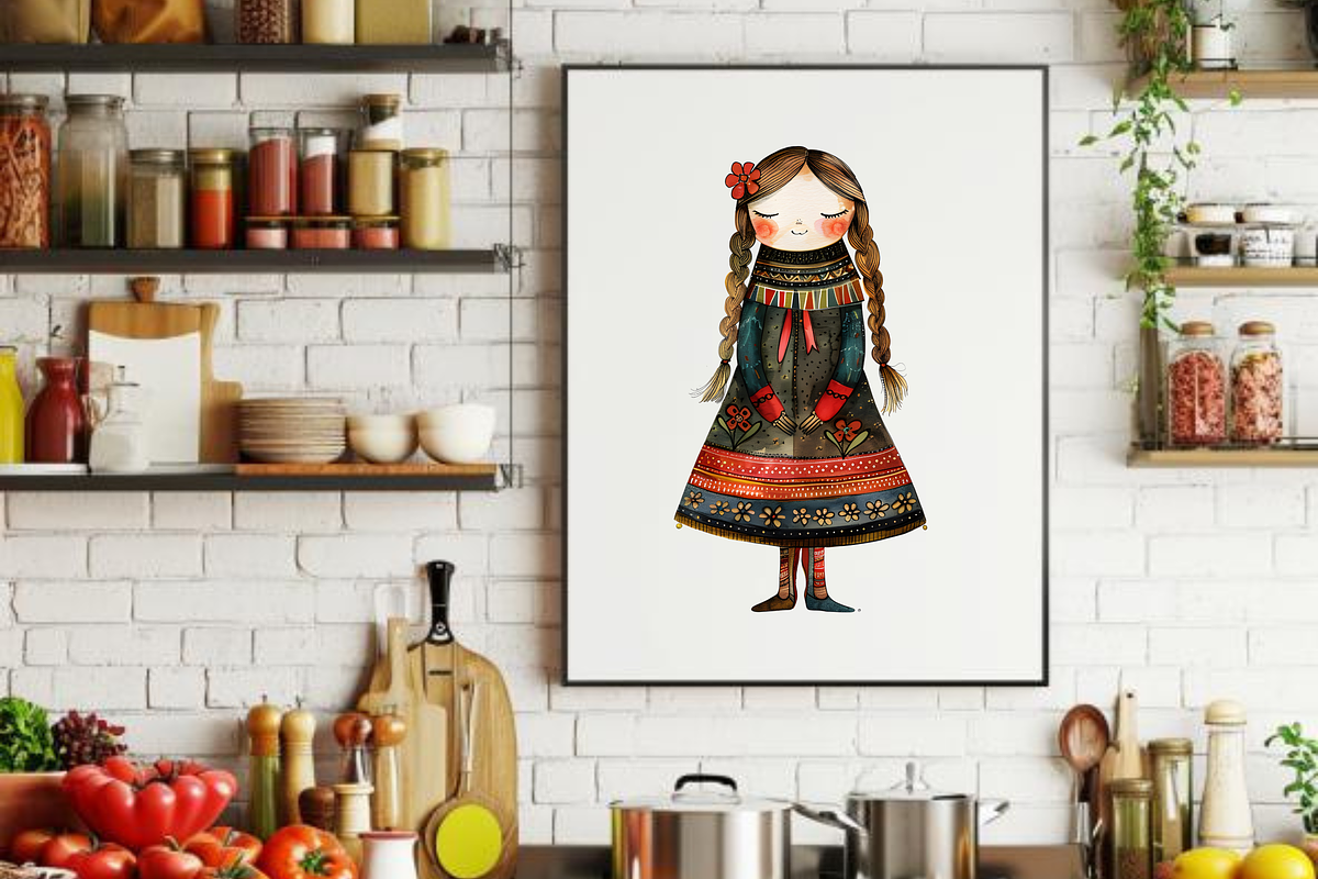 NORDIC SCANDINAVIAN GIRLS CLIPART, a Person Illustration by Daring Digies (Photo 7 of 7)