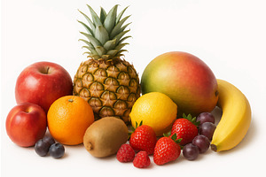 Colorful Fresh Fruit Assortment, a Food Illustration by AlexArt