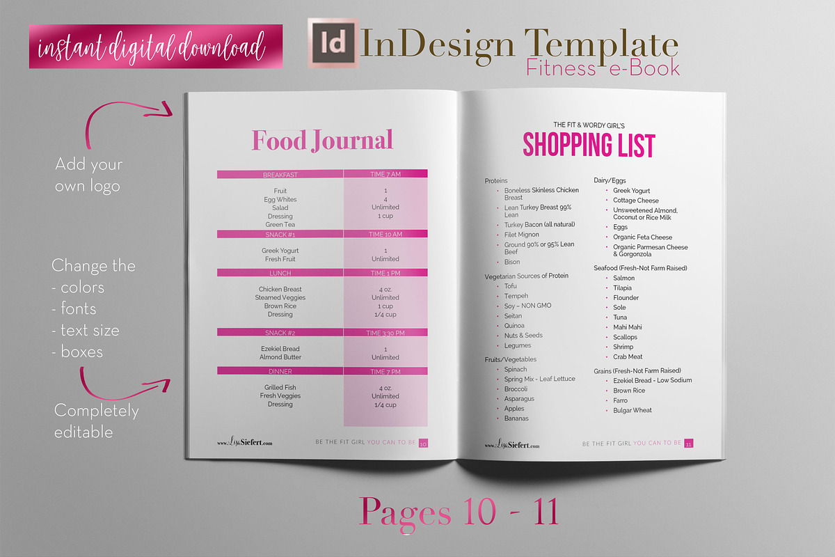 Fitness e-Book | InDesign Template, a Magazine Template by Planner Templates (Photo 6 of 11)