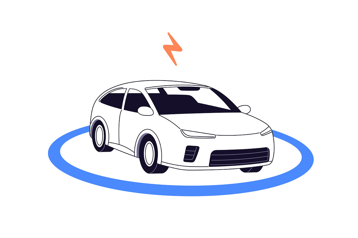 Electric cars, charging stations set, a Transportation Illustration by PaperTrident (Photo 6 of 11)