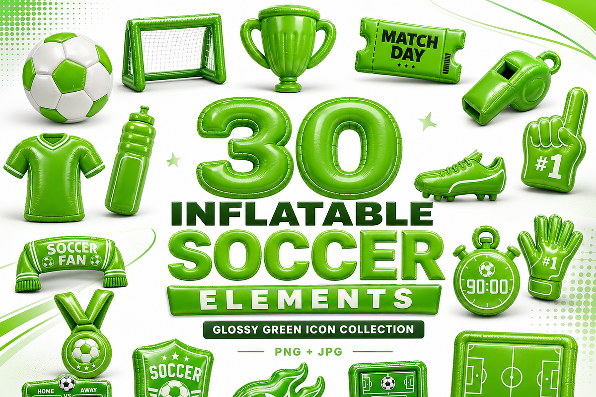 30 Inflatable Soccer Elements, an Object Graphic by ink drop (Photo 1 of 7)
