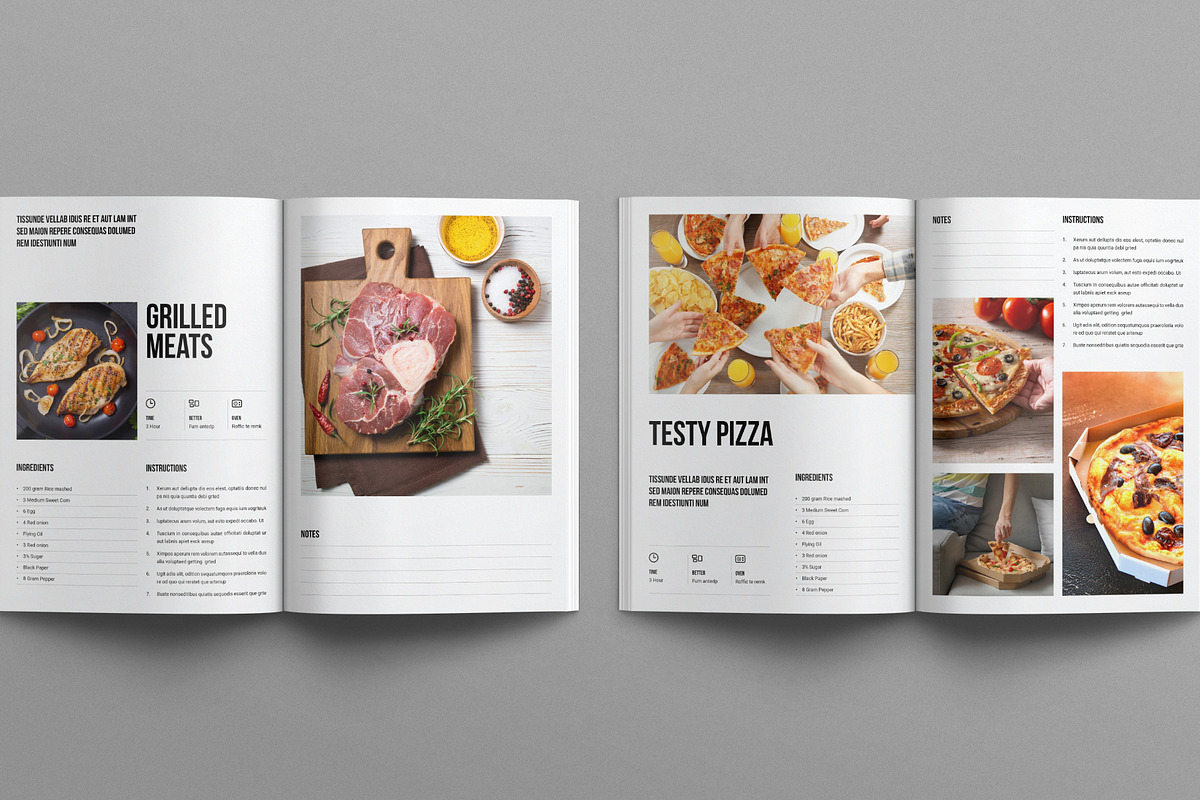 Minimal Cookbook Recipes Book, a Brochure Template by E-Type (Photo 3 of 7)